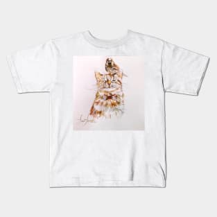 Cat and bird Kids T-Shirt